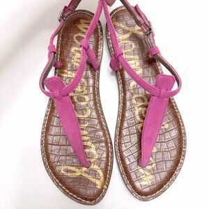 Sam Edelman Gigi T-Strap Sandals, Hot Pink suede, Size 7.5, NWOT